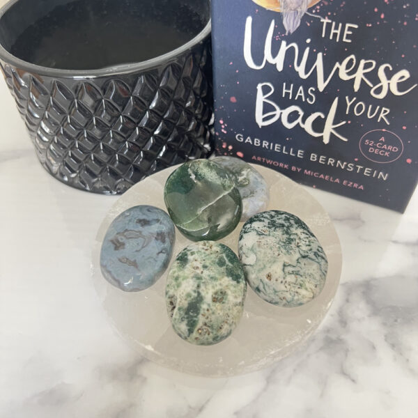 Moss Agate Worry Stone – Intuitively Chosen